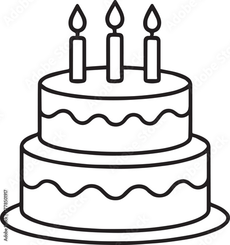 Two-Tiered Birthday Cake with Candles