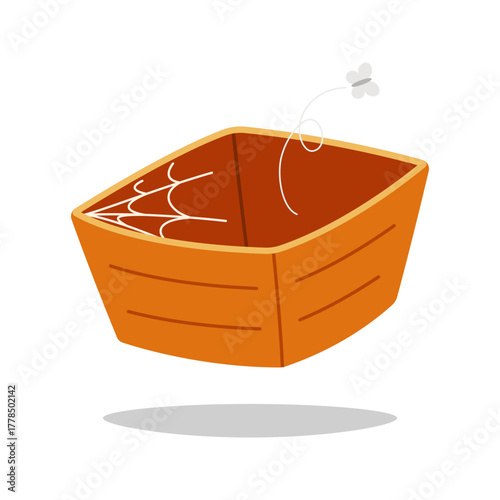 Open empty wallet vector isolated on white background.