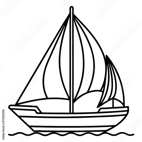 A Traditional Sailing Vessel Navigating Open Waters Under Full Sail