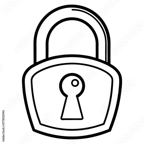 Simple padlock with a keyhole security icon