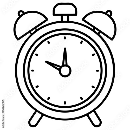 Classic Retro Double Bell Alarm Clock Illustration
