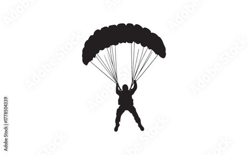 paraglider silhouette on black background
