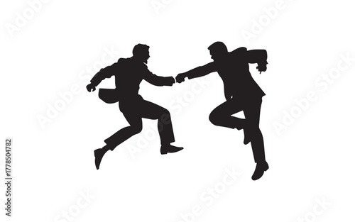 silhouettes of dancing people