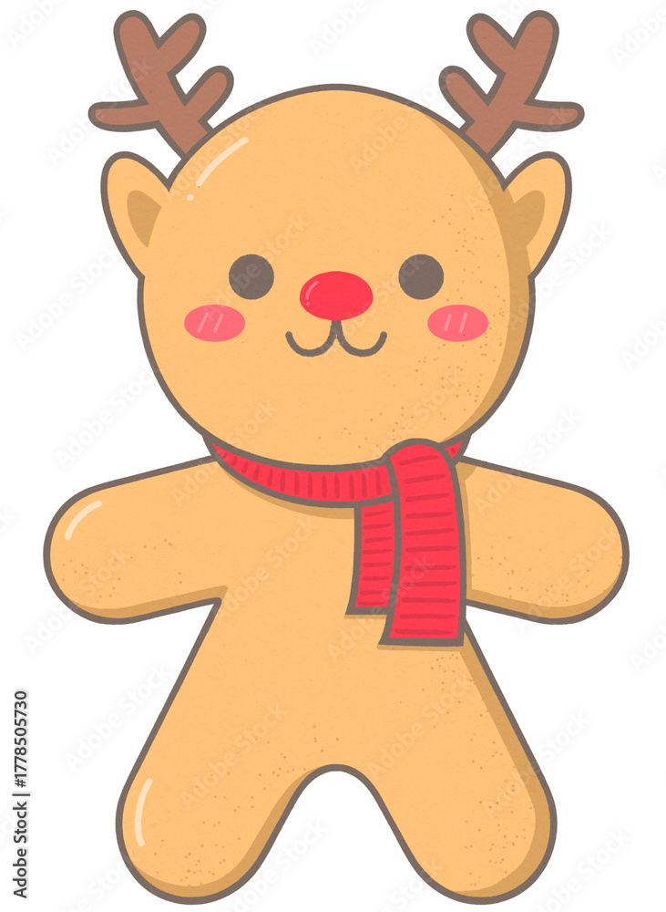 Obraz premium Gingerbread delight Cute Christmas Reindeer