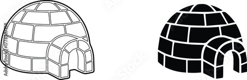 igloo icon vector graphic illustration  with white background flat hand made icon fill icon .