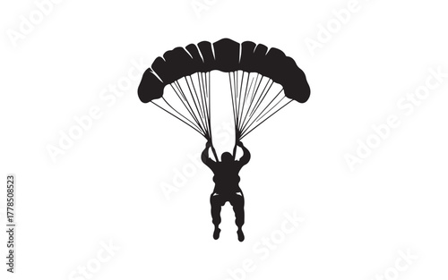 paraglider silhouette on black background