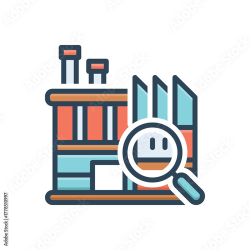 Color illustration icon for industry analysis