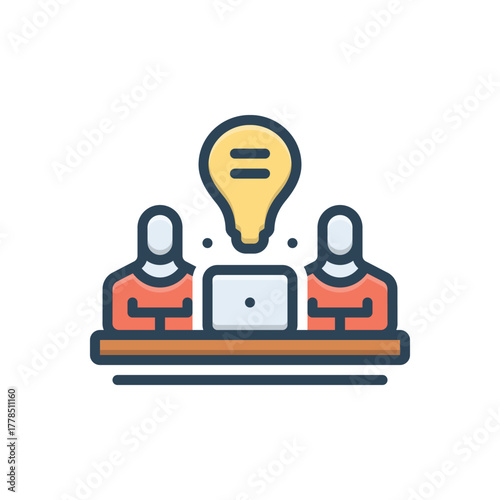 Color illustration icon for professional advice