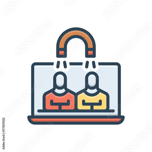 Color illustration icon for client engagement
