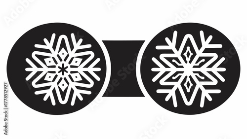 Winter snowflakes graphic element, perfect for adding a touch of holiday cheer to your designs, invites, cards, and holiday promotions