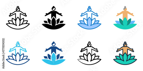 Body treatment icon set multiple style collection 
