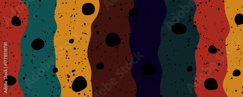 Colorful abstract background with grunge texture and bubble pattern