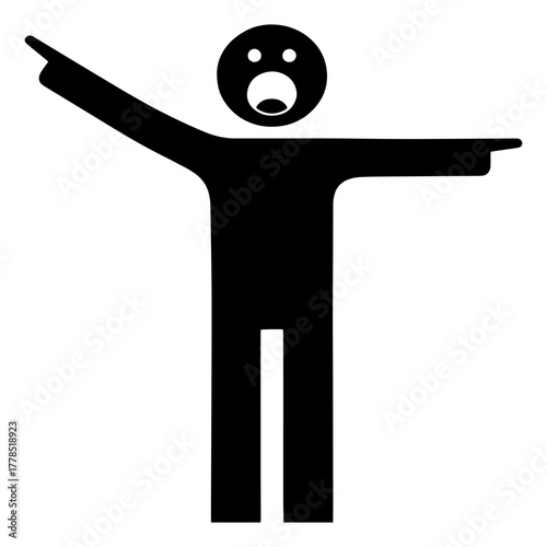 A pictogram of two stick figures carrying a third person on a stretcher, representing an emergency medical situation or first aid.