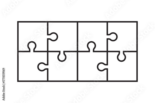 Puzzle Piece Outline Vector Illustration