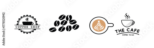 Coffee cup vector logo design template. Vector coffee shop labels. Coffee cup logo and sign of coffee,vector illustration.
