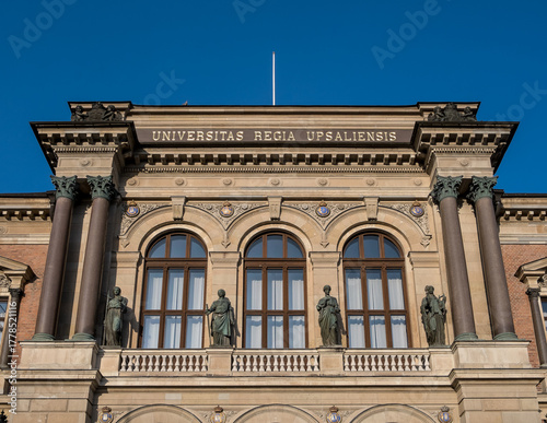 Uppsala, Sweden – Architectural detail of the Universitetshuset, a grand 19th-century university building in neo-Renaissance style, symbol of Uppsala's academic heritage.