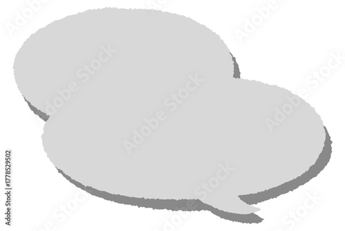  楕円形を二つ重ねた手描き風の吹き出し（横長）