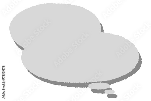 楕円形を二つ重ねた手描き風の吹き出し（横長）