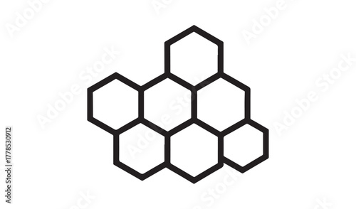 Abstract geometric pattern of interconnected hexagons in a honeycomb structure