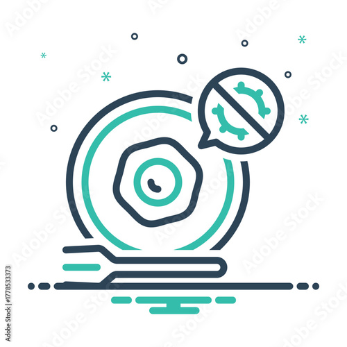 Mix icon for contamination prevention