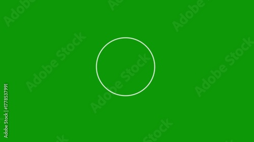 Circle Burst Motion Graphics in After Effects pop up, line, shiny on green screen background. Ellipse burst Line circle animation explosion white cartoon firework animation. 4k background