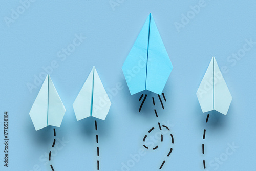 Paper planes with dotted li...