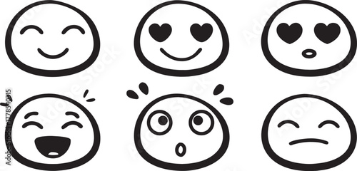 set of funny cartoon faces