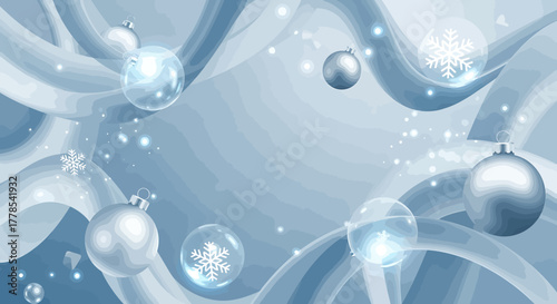 Winter Holiday Decorative Ornaments, Snowflakes, Abstract Graphic Background, Indoors, Overhead View, GALIH (60).eps Concept