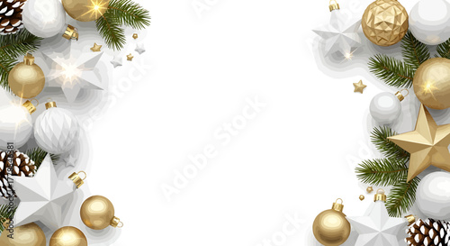 Christmas Decoration Arrangement, Ornaments, Blank Space, Festive, Top View, Holiday, GALIH (103).eps Inspired
