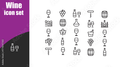 Wine  icon set