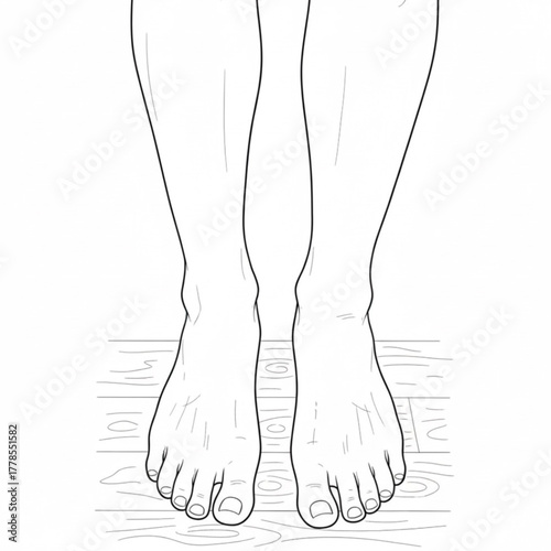 Foot vector for motion graphics. A simple illustration of two human feet with toes and arches facing upwards.