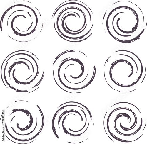 Seamless spiral circle swirl pattern vector design wallpaper texture illustration decor