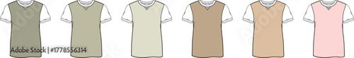 Vector Collection of Tank Top Style Sleeveless Shirts in Various Colors