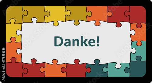 Danke puzzle thank you message german appreciation colorful design