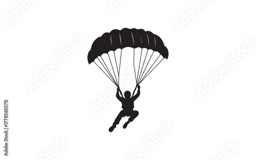 paraglider silhouette vector