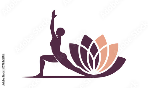 Yoga lotus wellness logo design
