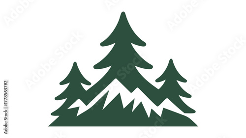 Stylized evergreen trees forest