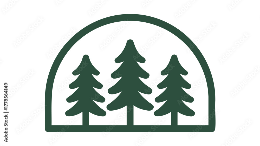 Obraz premium Forest trees nature park icon logo