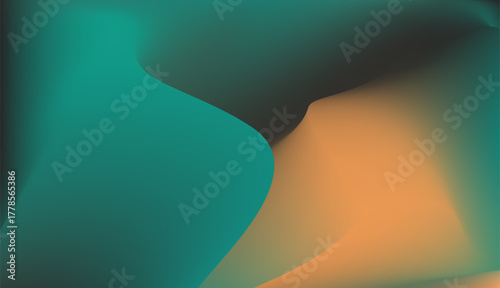 Mystic Teal and Orange Gradient: Smooth Abstract Color Blend Background