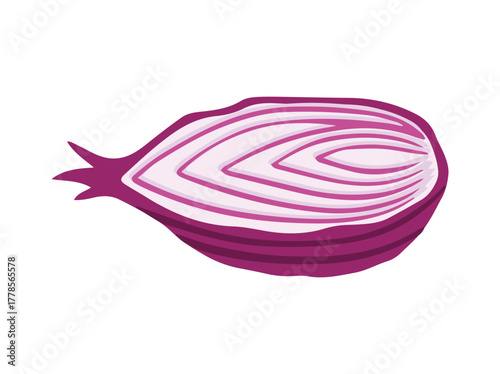 Red Onion Slice Shallot Illustration
