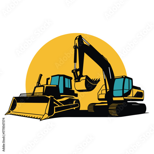 Heavy construction vehicle duo