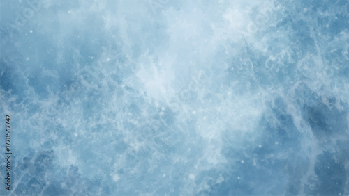 Soft Pastel Blue and White Watercolor Cloud Texture Background with Gentle, Blurry Wash and a Bright Central Glow. Serene, Dreamy, and Wintery Sky or Fog Aesthetic Backdrops