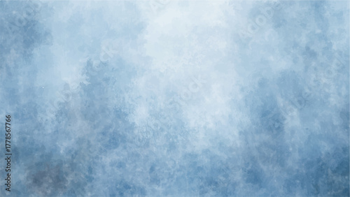 Soft Pastel Blue and White Watercolor Cloud Texture Background with Gentle, Blurry Wash and a Bright Central Glow. Serene, Dreamy, and Wintery Sky or Fog Aesthetic Backdrops