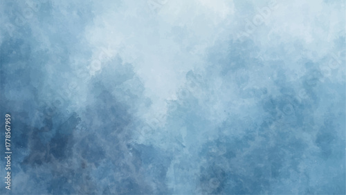 Soft Pastel Blue and White Watercolor Cloud Texture Background with Gentle, Blurry Wash and a Bright Central Glow. Serene, Dreamy, and Wintery Sky or Fog Aesthetic Backdrops