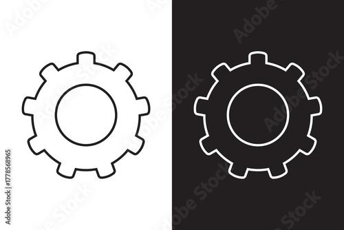 Mechanism gears icon. Cogwheel and settings symbol. Engineering and machinery vector illustration. Industrial automation and mechanical process pictogram. Technology and development concept.