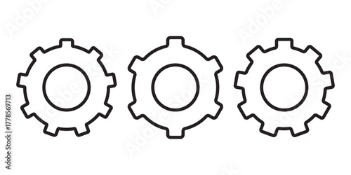 Gears icons vector pack. Settings gear icon Thin line illustration set vector.