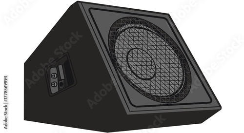 Sound Stage Enclosure: A contemporary view of a black sound stage enclosure, designed to amplify and project audio frequencies