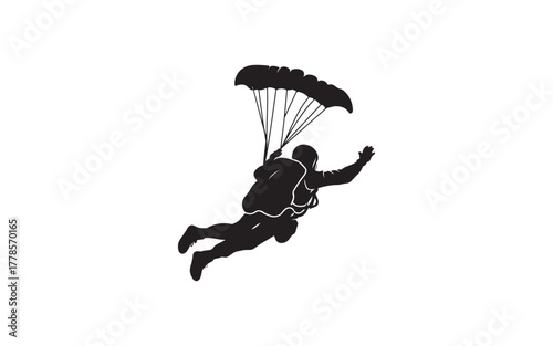 paraglider silhouette vector