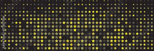 Yellow seamless pentagram star pattern background - vector design