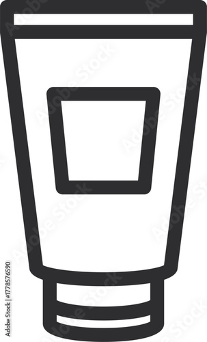 Cosmetic cream tube icon for beauty and skincare product packaging and branding